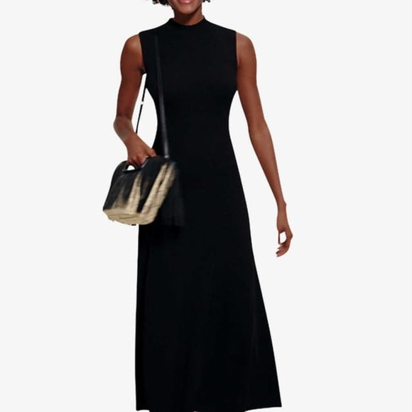 Maje repose faux pearl-embellished ribbed stretch-knit midi dress - Picture 2 of 3